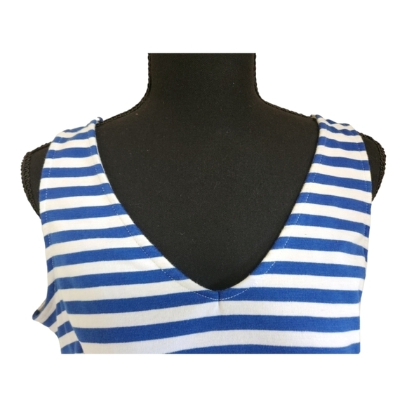 OLD NAVY striped sleeveless midi dress blue white size large - Picture 3 of 5